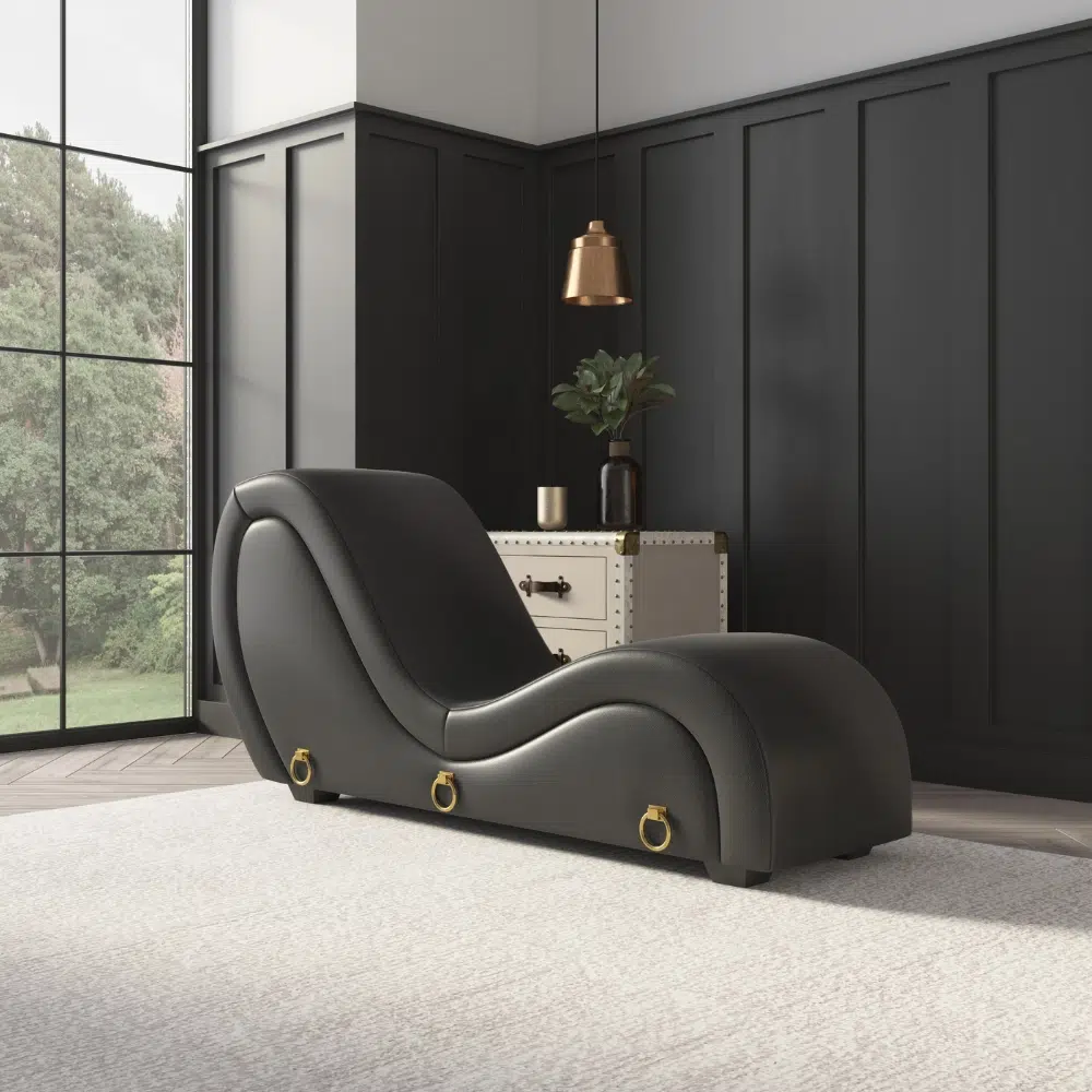 Sofa Tantra « L’audacieux »- Fauteuil Tantra Noir Avec Anneaux – Image 4